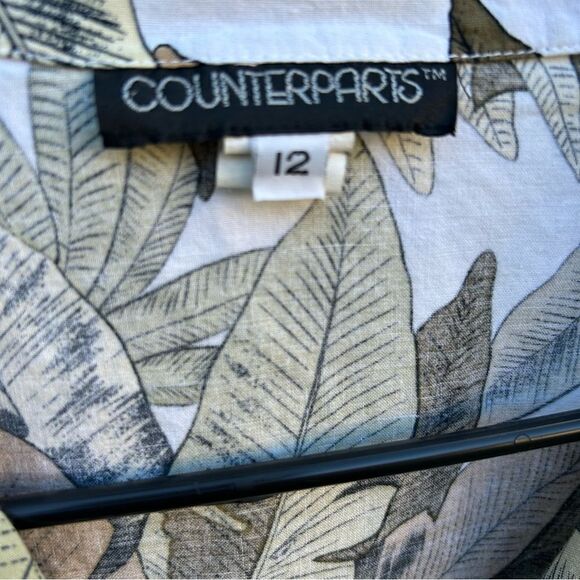Vintage Counterparts button down collared blouse short sleeve size 12 - Picture 2 of 6